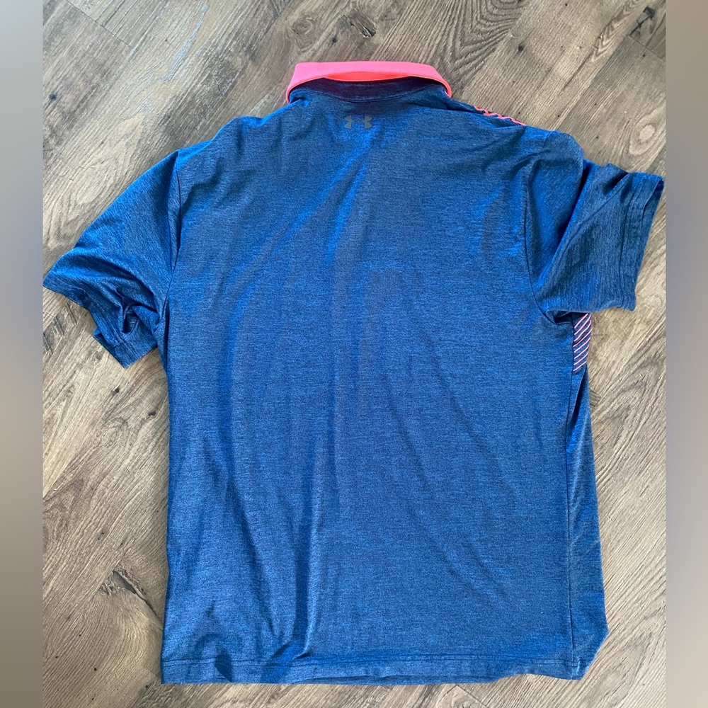 Under armour golf polo size Large blue coral loose fit - Picture 4 of 4